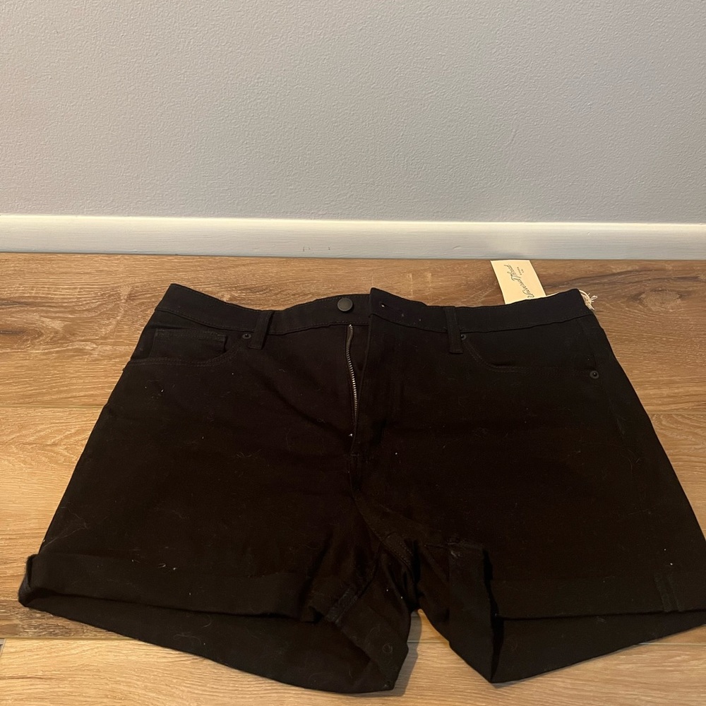 Black jean shorts